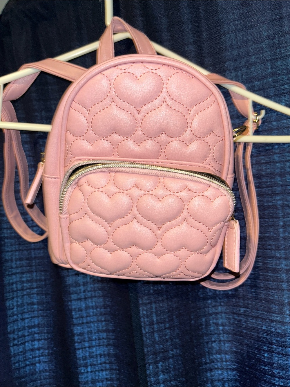 Pink Quilted Heart Mini Backpack - Women's Cute Crossbody Bag